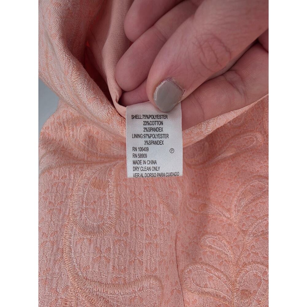 Antonio Melani Blush Pink Floral Scalloped Sleeveless Sheath Dress Size 2 - Picture 13 of 13